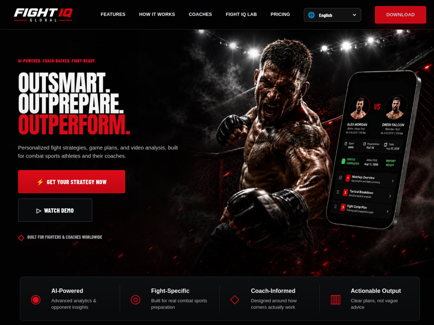 Fight IQ Global website homepage screenshot