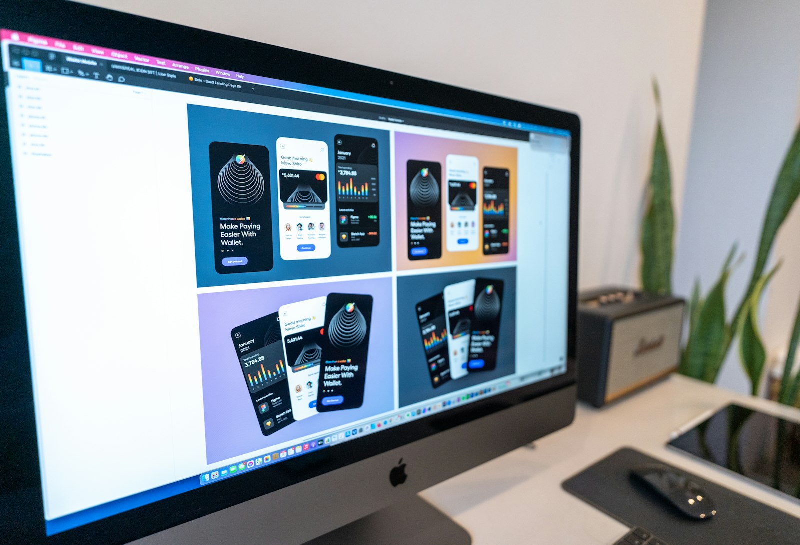 Modern website design workspace